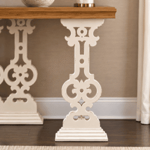 Solid Wood Console Table with Handcrafted Carved