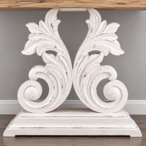 Handcrafted Wooden Console Table with Carved
