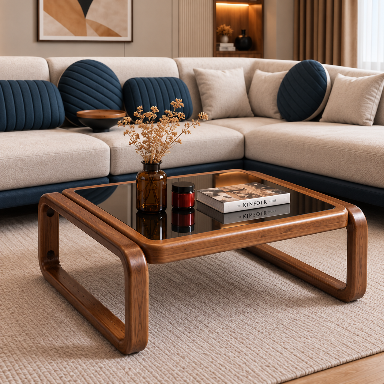 Modern Fabric L Shape Sofa Set for Living Room