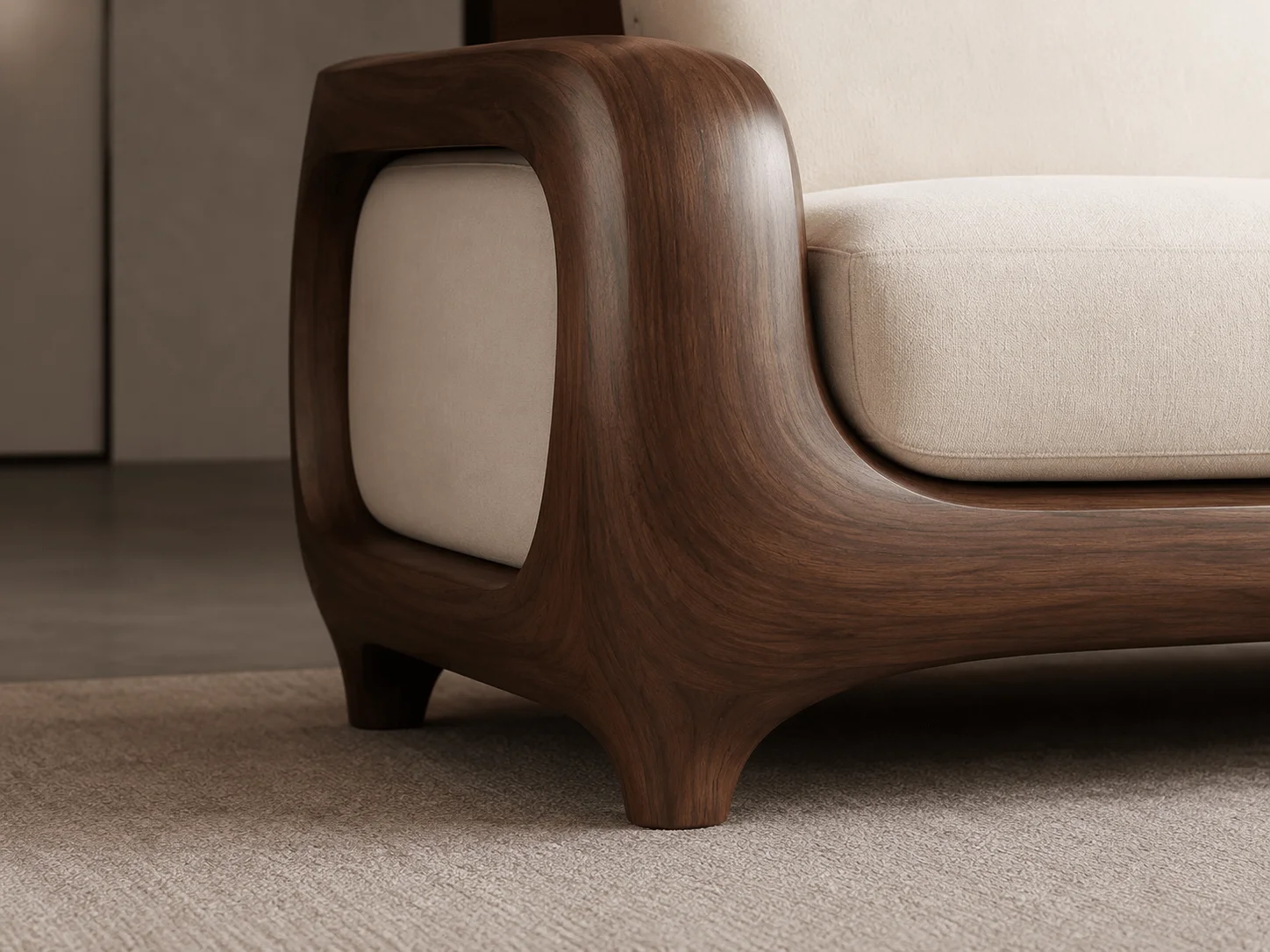 Premium Modern Solid Wood Sofa Set