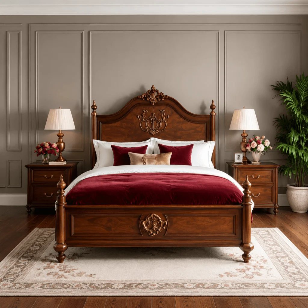 Luxury Royal Teakwood Bed | Handcrafted Solid Wood Furniture